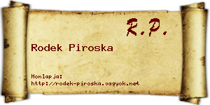 Rodek Piroska névjegykártya