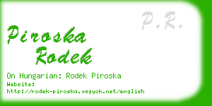 piroska rodek business card